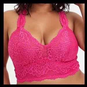 Torrid Pink Lace Bralette